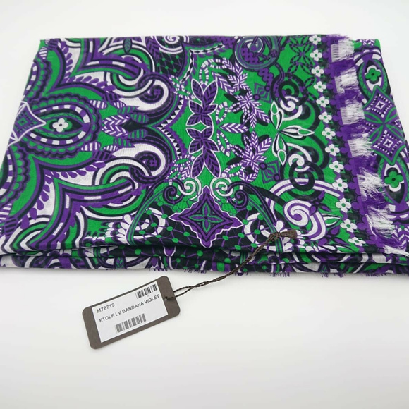 Louis Vuitton Monogram Flower Stole Bandana Violet - Picture 7 of 8